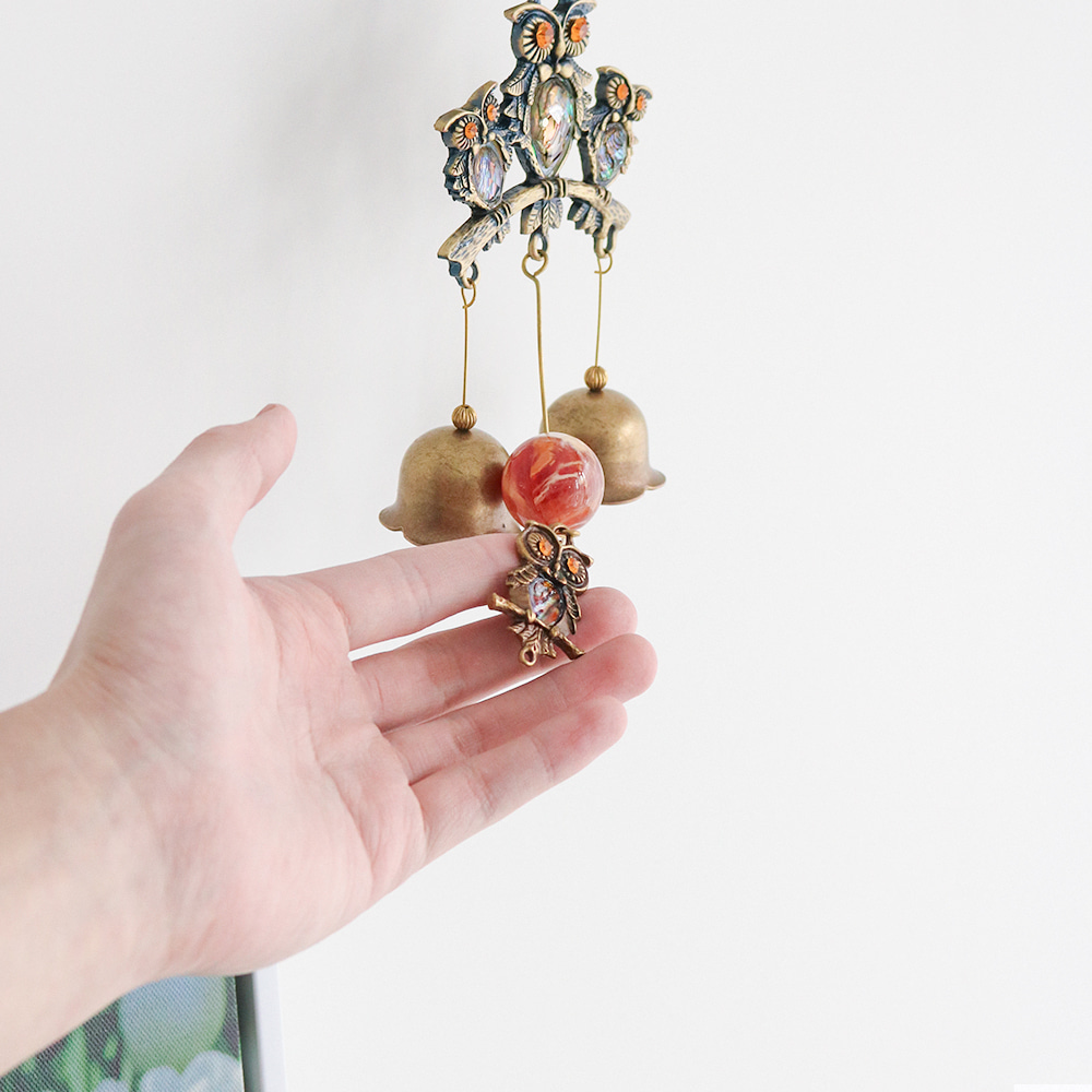 Alternative view of High Quality Mother-of-Pearl Owl 2P Door Bell