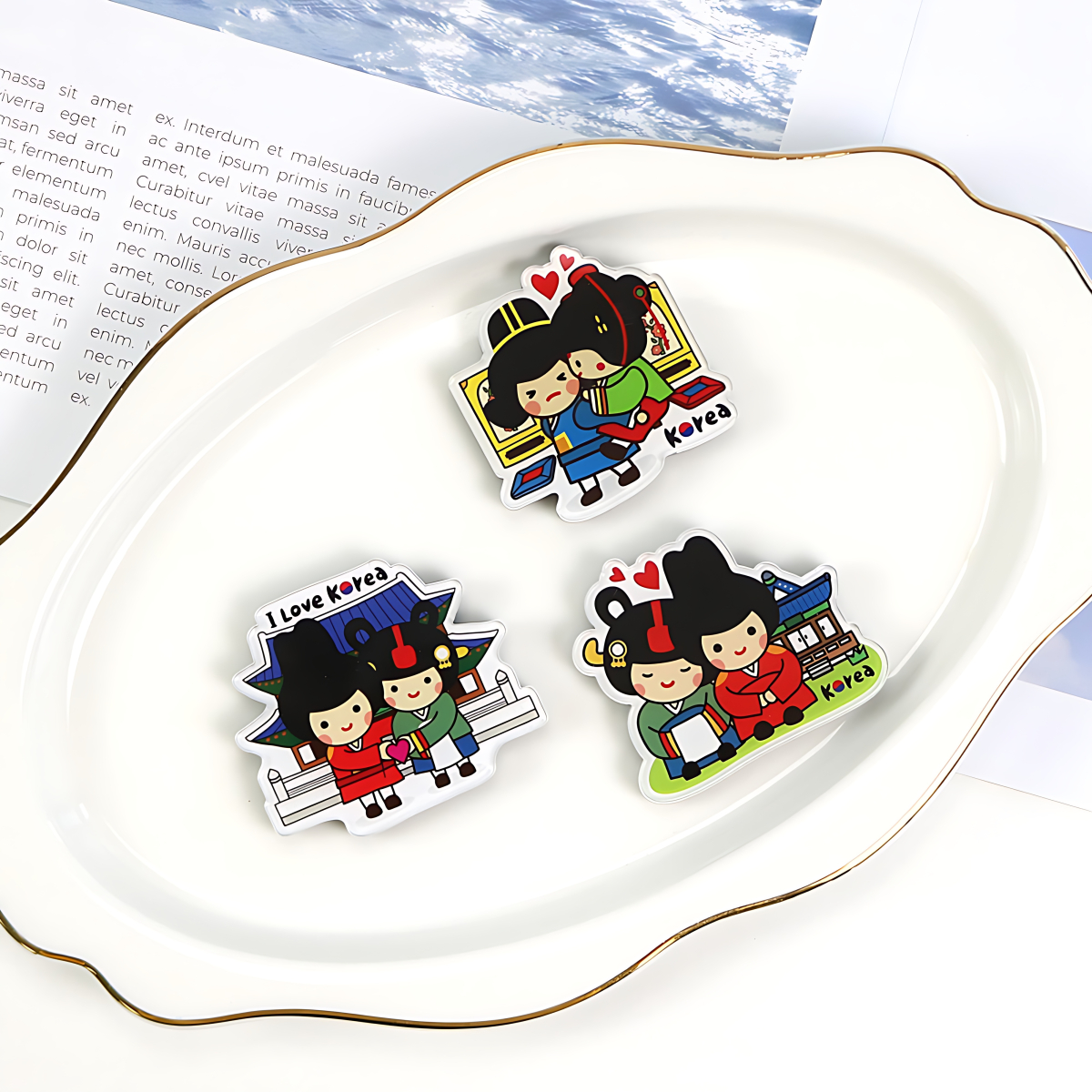 Korean Traditional Love Story Magnet - Home & Living