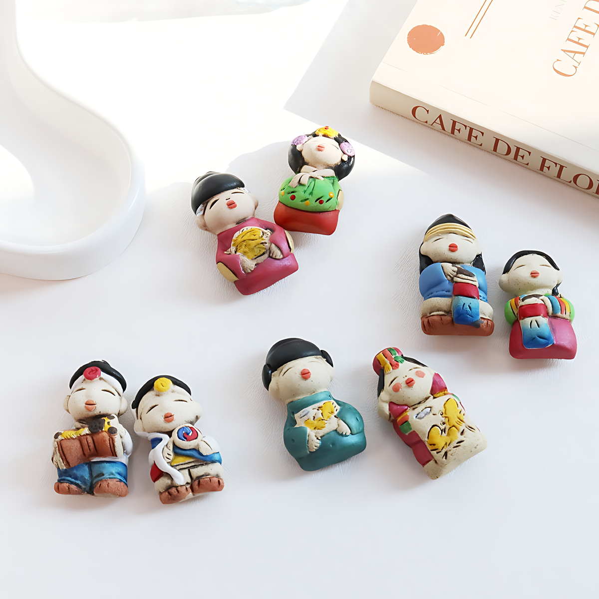 Traditional Couple Doll Ceramic Fridge Magnet