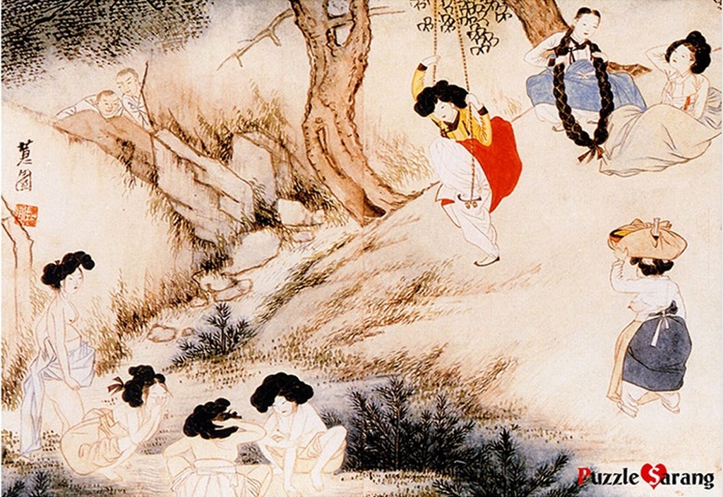 Korean Genre Painting Jigsaw Puzzle – Dano Festival by Shin Yun-bok 500 / 1000 Pieces - etc