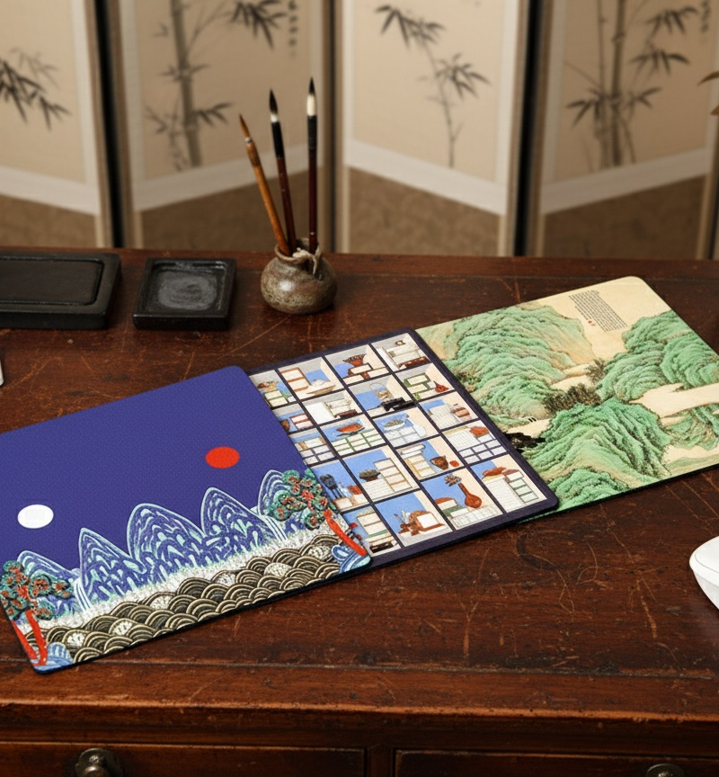 Joseon Painting Leather Mouse Pad - Computer Accessories