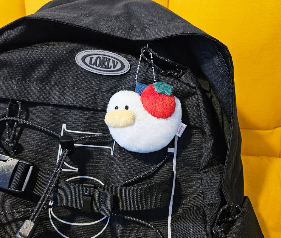 Otto the Duck Carrying a Tomato Keyring - Office Supplies - View 1