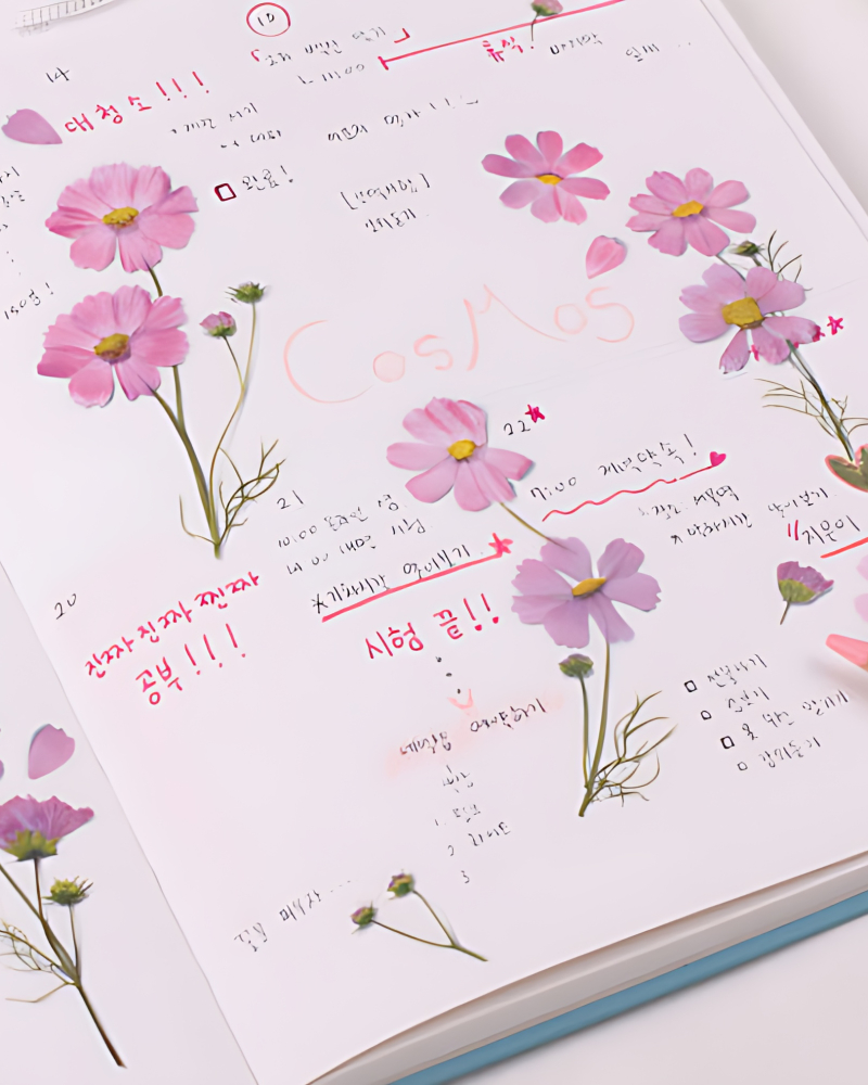 Appree Pressed Flower Sticker Cosmos - Office Supplies