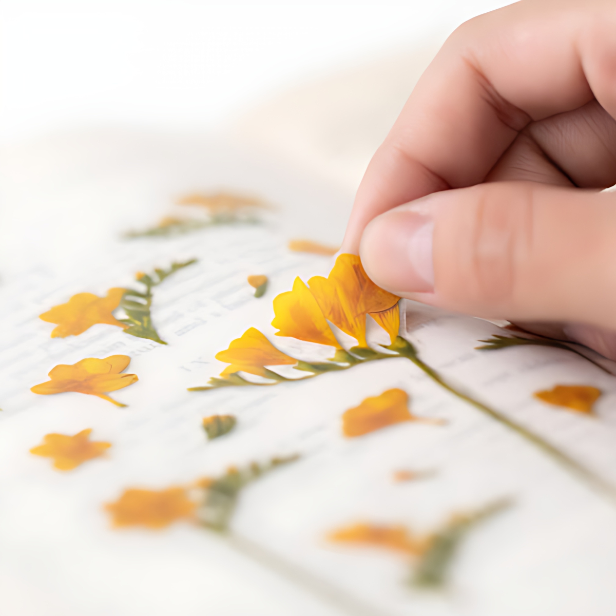 Appree Pressed Flower Sticker Freesia - Office Supplies