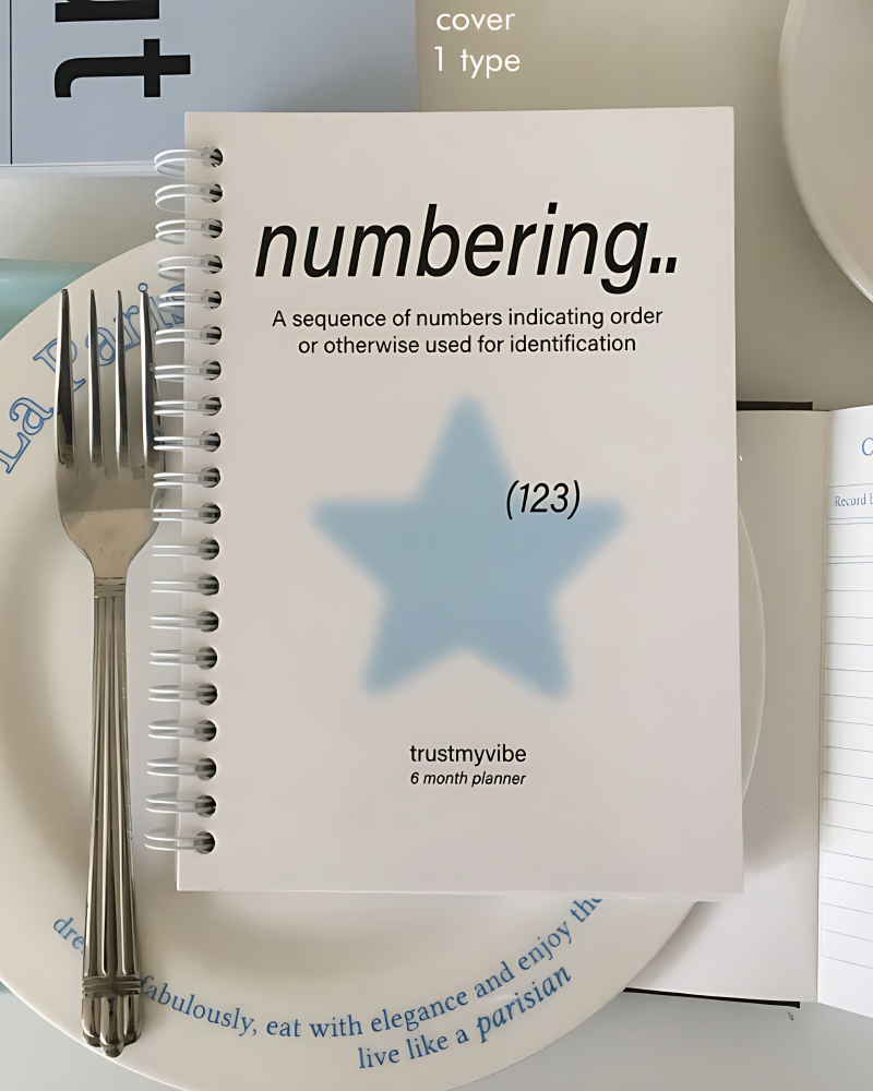 TRUST MY VIBE Numbering 6 Month Planner (Spring) - Office Supplies