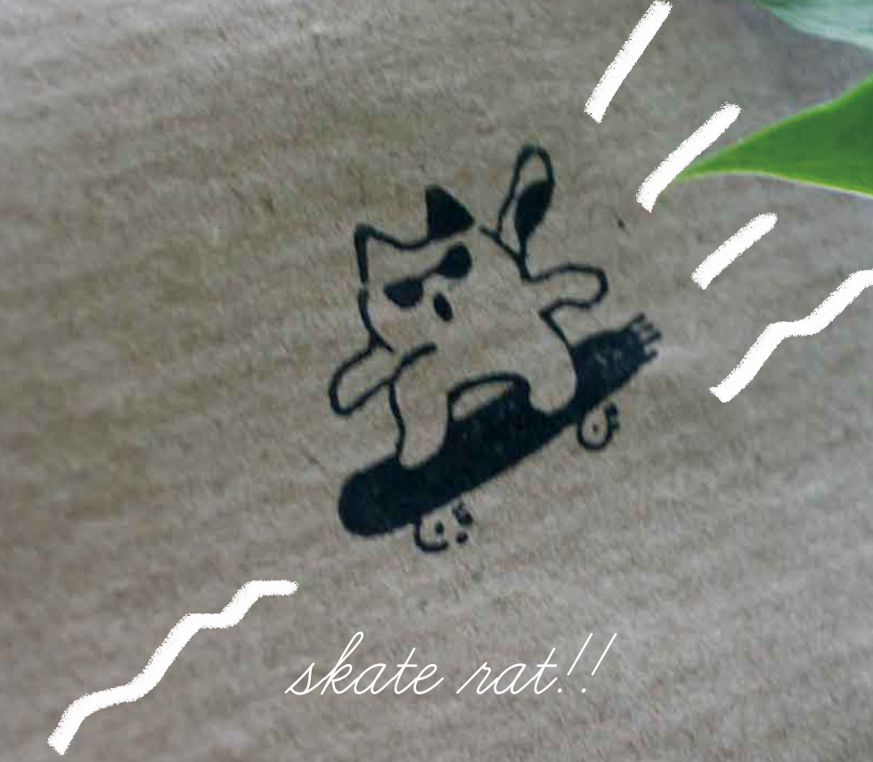 Alternative view of JAYEON A Cat that Skates Stamp