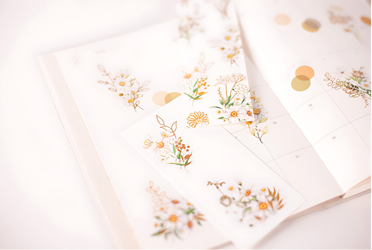 Appree Gold Foil Sticker Daisy - Office Supplies