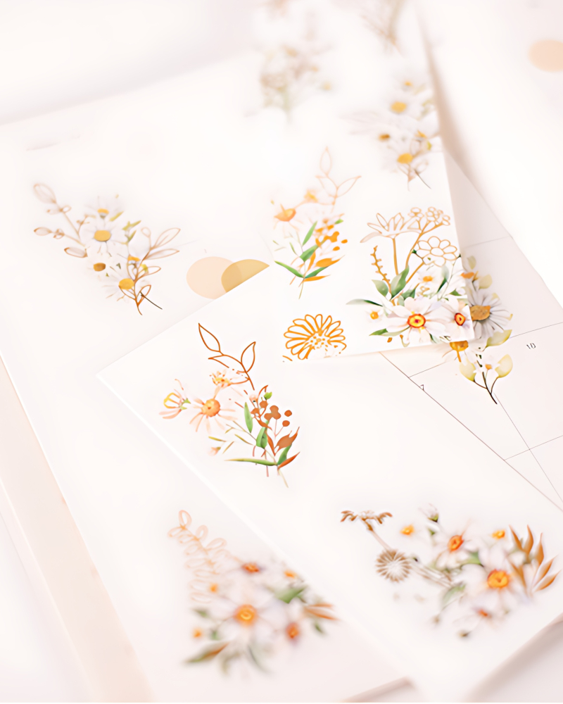 Appree Gold Foil Sticker Daisy - Office Supplies