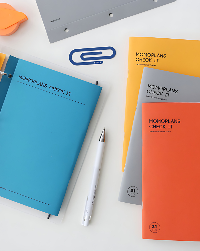 momopop Monthly Check It Binder Planner - Office Supplies