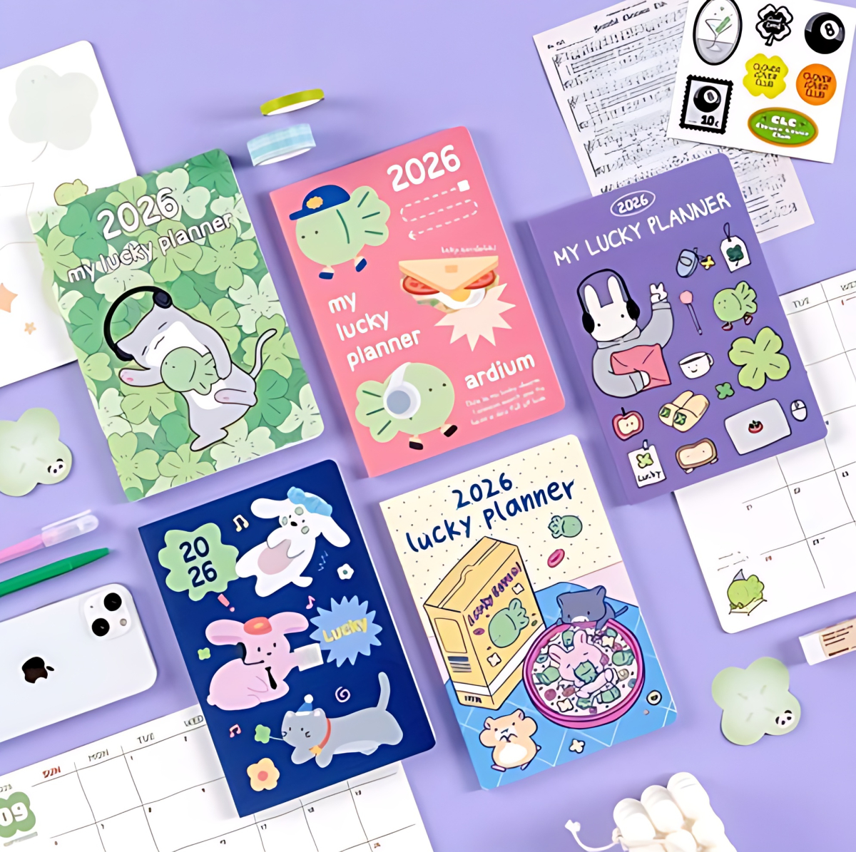 ARDIUM 2026 Lucky Monthly Planner - Office Supplies