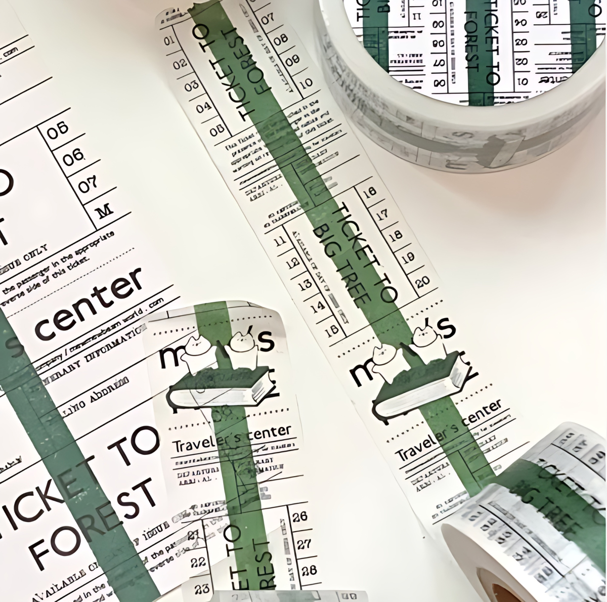 MEWMEWBEAM Traveler's Center Masking Tape - Green - Washi Tape - View 3