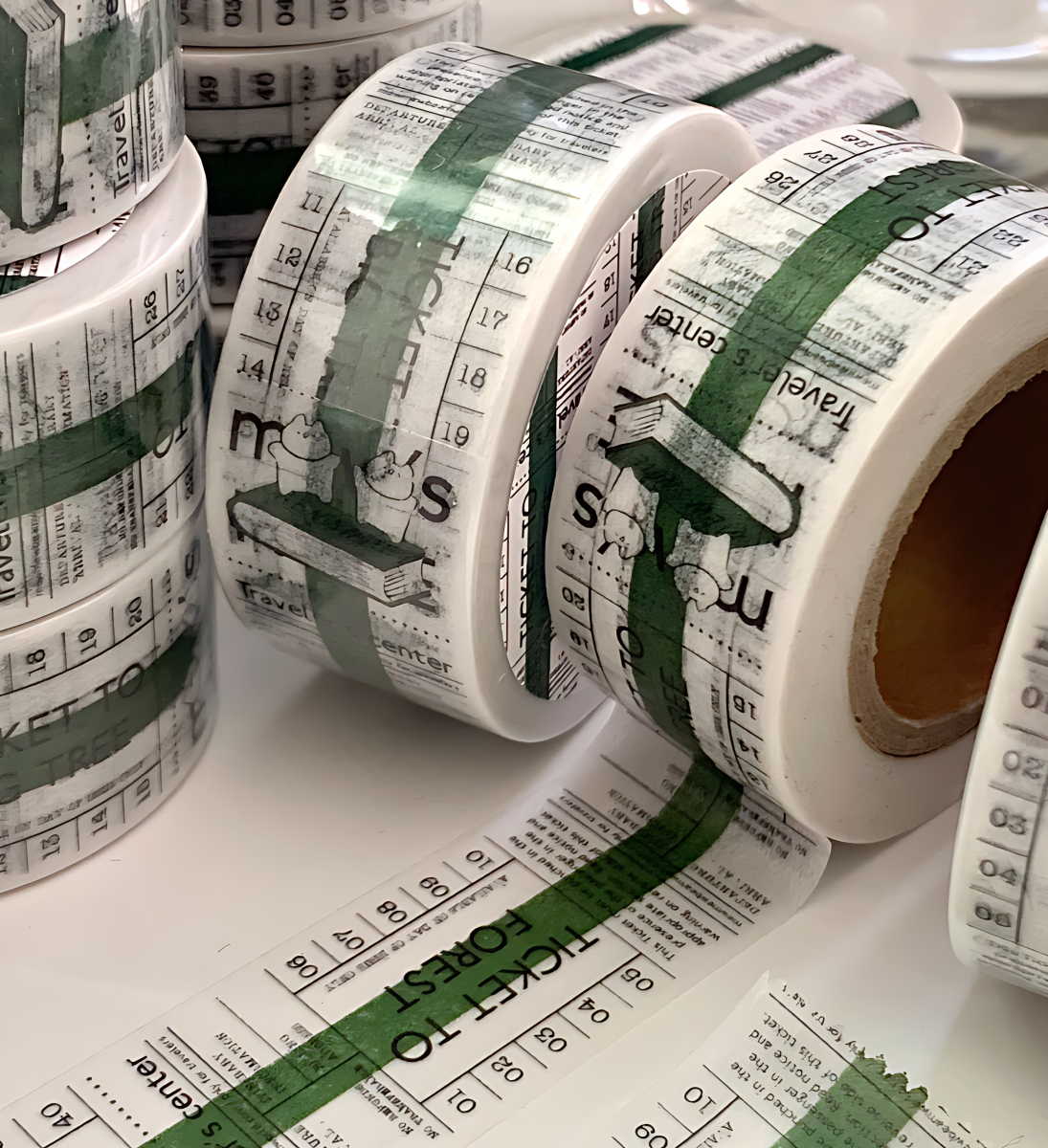 MEWMEWBEAM Traveler's Center Masking Tape - Green - Washi Tape - View 2