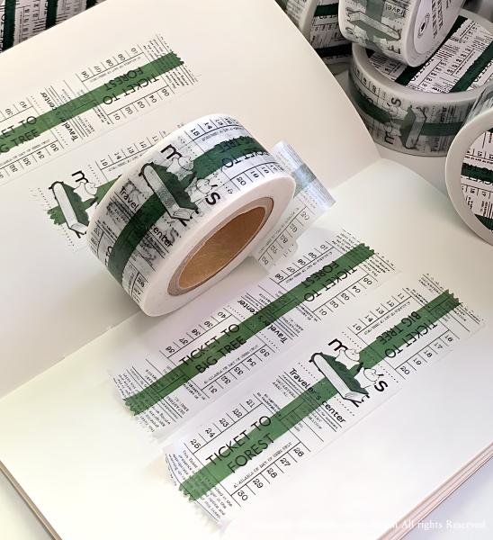 MEWMEWBEAM Traveler's Center Masking Tape - Green - Washi Tape
