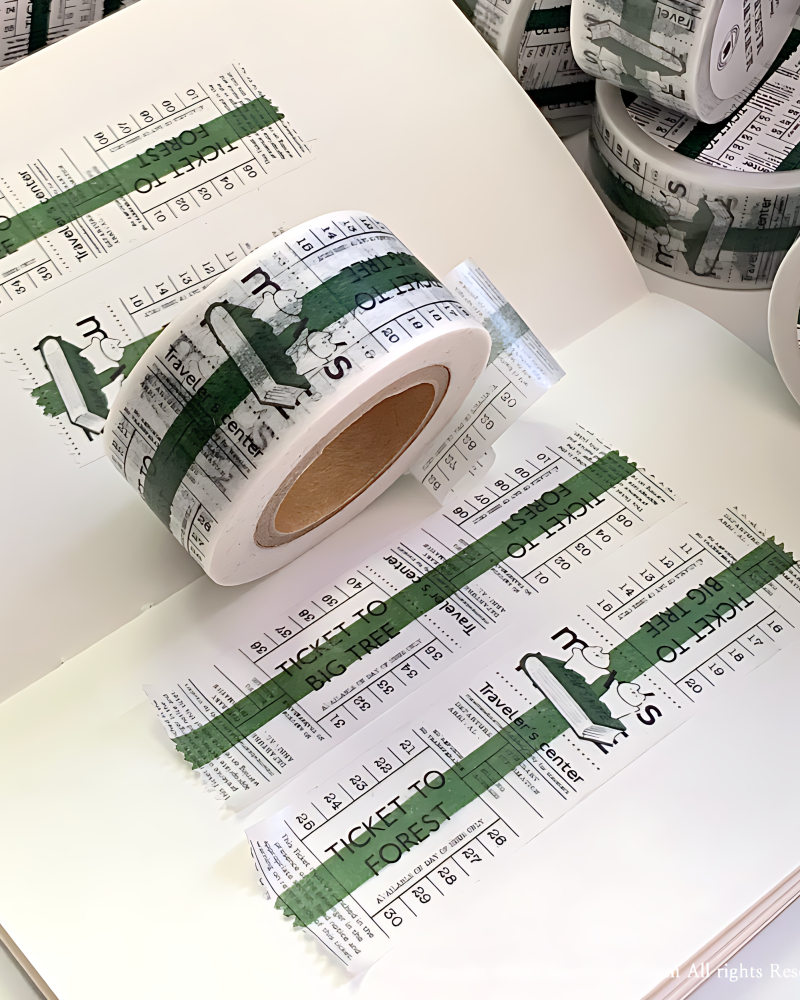 MEWMEWBEAM Traveler's Center Masking Tape - Green - Washi Tape