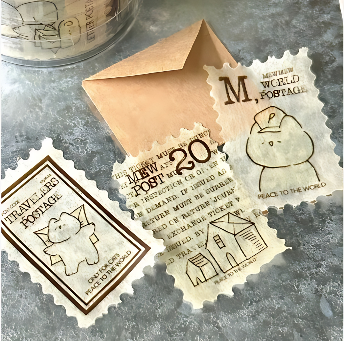 MEWMEWBEAM Stamp Masking Tape - Autumn Letter - Washi Tape
