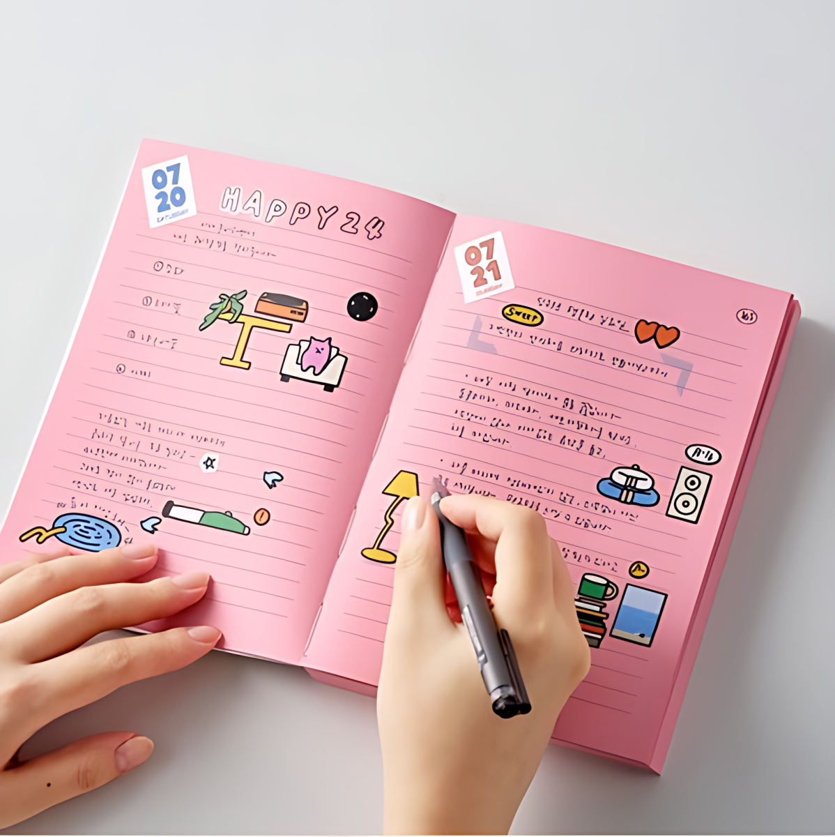 SHYMONSTER Pink Line Note - Notebooks - View 1