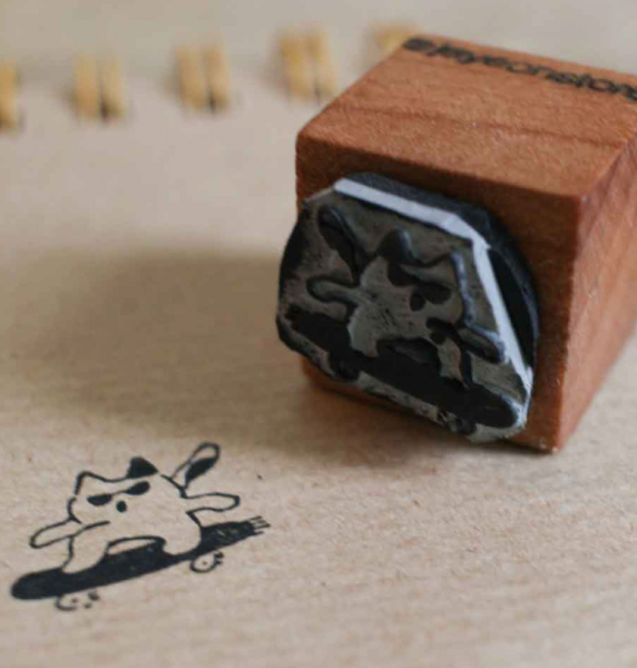 JAYEON A Cat that Skates Stamp