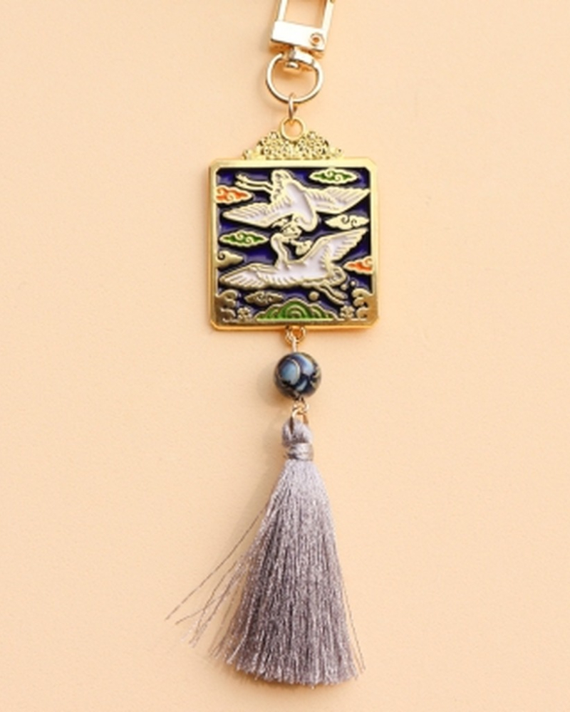 Korean Traditional Crane Norigae Keyring - K-Souvenir