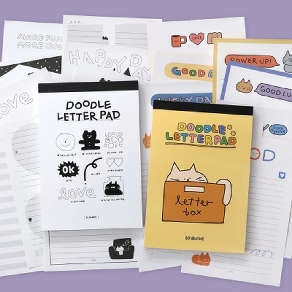 ICONIC Doodle Letter Pad (63 Sheets) Set - Memo Pads & Sticky Notes