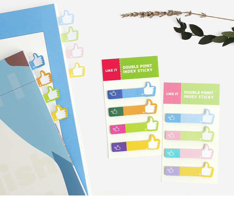 BOOKFRIENDS Double Point Index Sticky LIKE IT – 2 Piece Set - Memo Pads & Sticky Notes