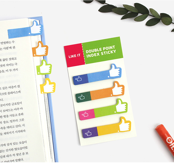 BOOKFRIENDS Double Point Index Sticky LIKE IT – 2 Piece Set - Memo Pads & Sticky Notes - View 1
