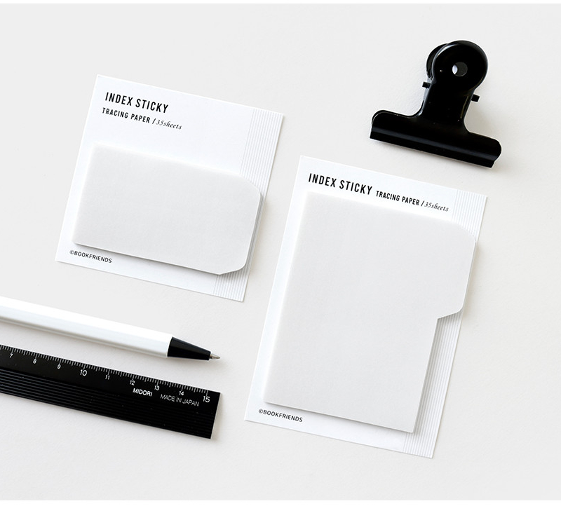 BOOKFRIENDS Translucent Index Sticky Notes - Memo Pads & Sticky Notes