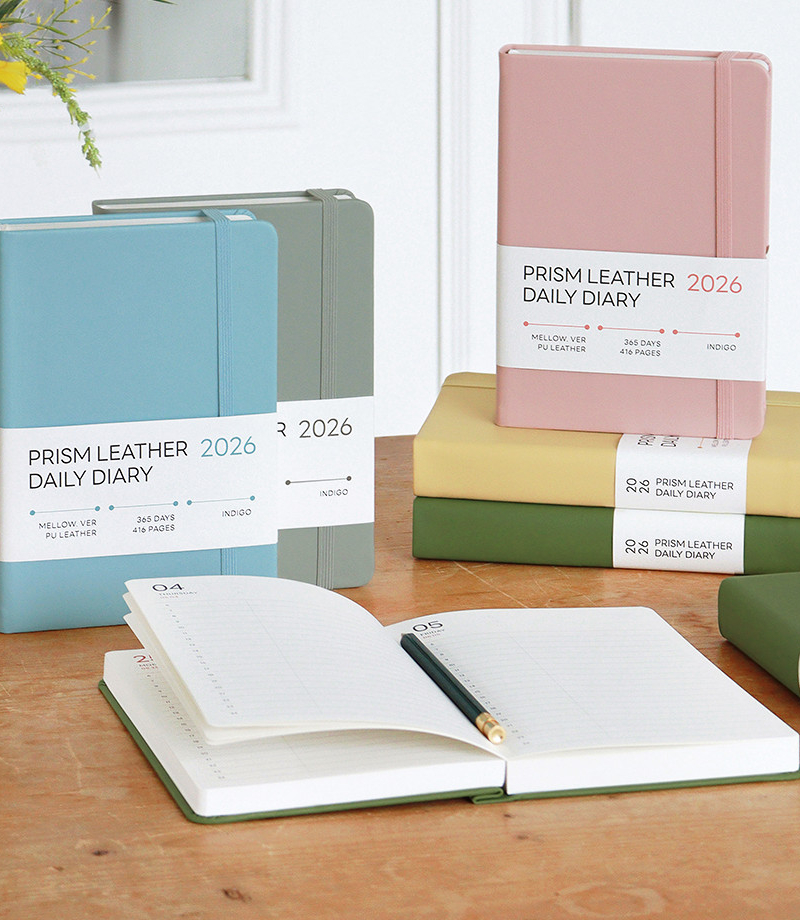 INDIGO 2026 Prism Leather B6 Daily Diary - Office Supplies