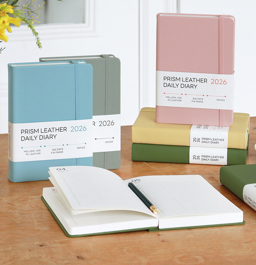 INDIGO 2026 Prism Leather B6 Daily Diary - Office Supplies