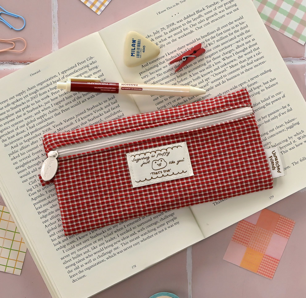 MONOLIKE Unmatched Friends Fabric Check Pencil Case Series.2 - Bags & Wallets - View 1