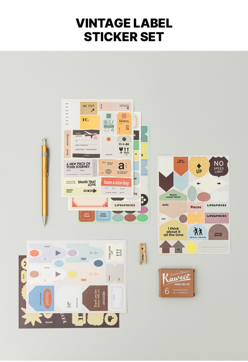 Alternative view of LIVEWORK Life & Pieces Vintage Label Sticker Set