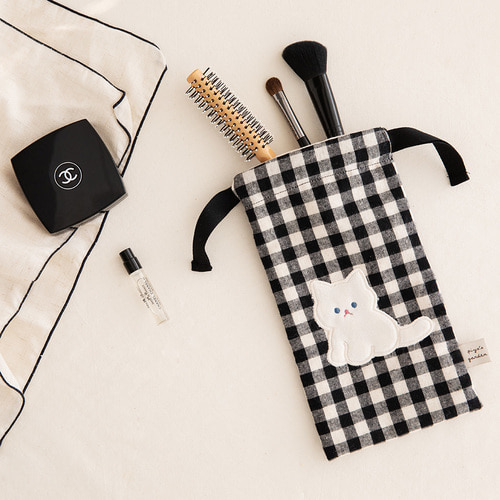 LIVEWORK Piyo Check Pencil Pouch - Bags & Wallets - View 1