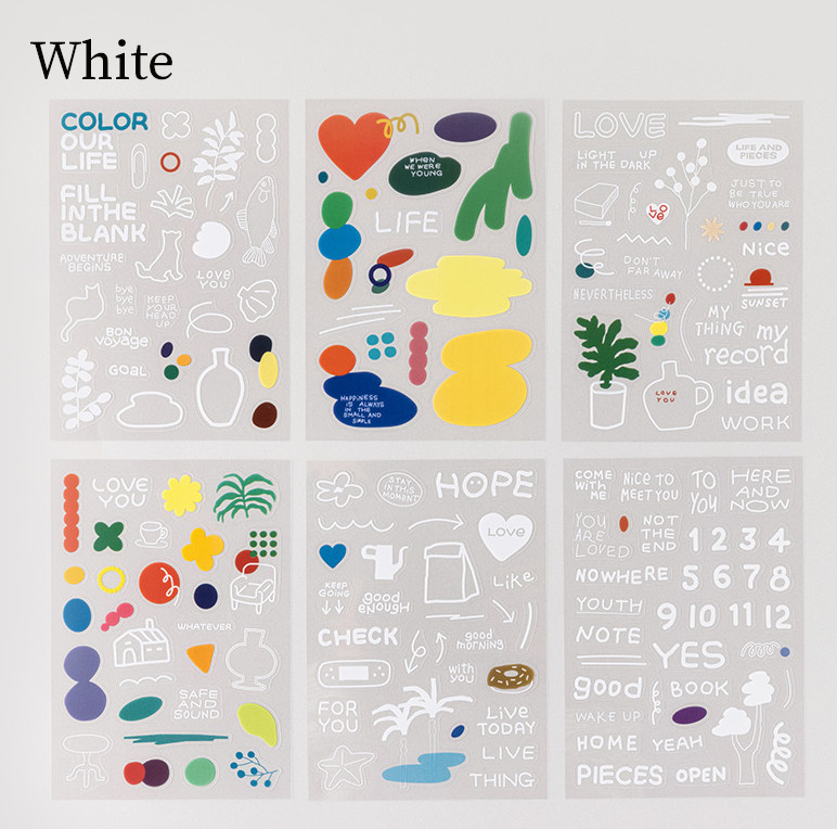 LIVEWORK Life & Pieces Sticker Collection – Transparent - Office Supplies - View 1