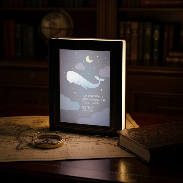 BOOKFRIENDS Literature Lighting Book Mood Lamp – Moby-Dick - Home & Living