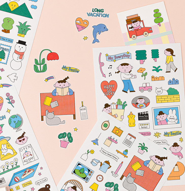 LIVEWORK Illust Sticker Pack - Office Supplies - View 1