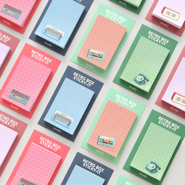 MONOLIKE Retro Box Sticky Memo Pad - Memo Pads & Sticky Notes