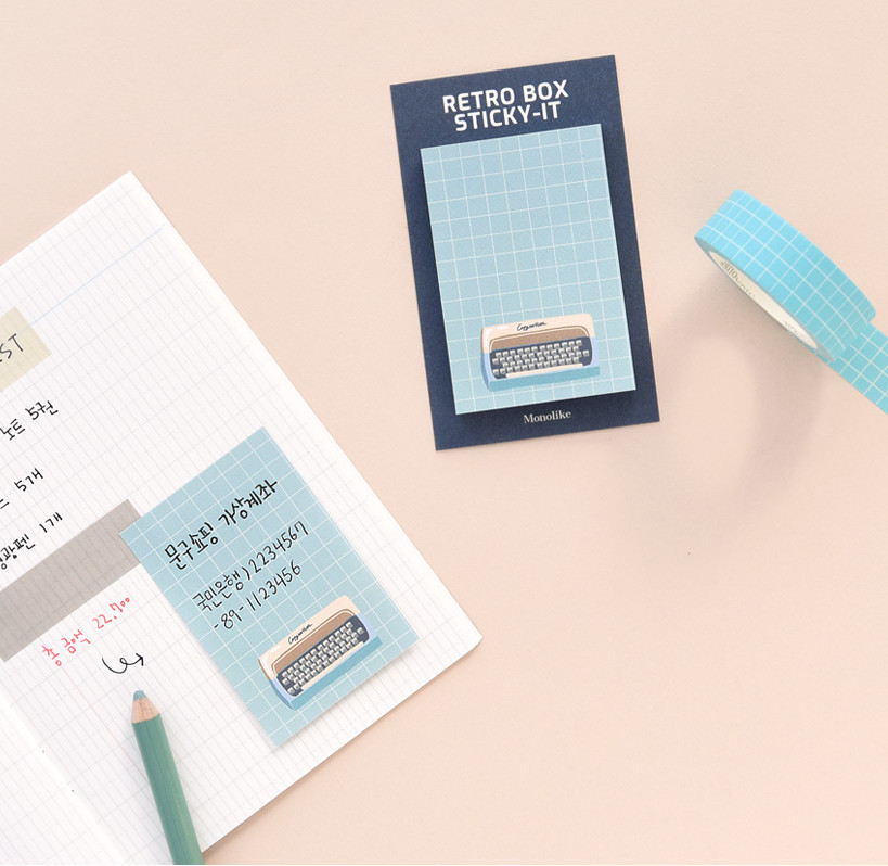 MONOLIKE Retro Box Sticky Memo Pad - Memo Pads & Sticky Notes - View 1