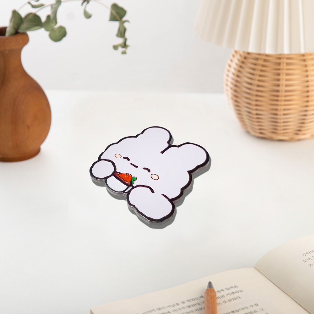 STUDIO WHATZ Latte Time Bunny Character Magnetic Badge - Badge - View 1