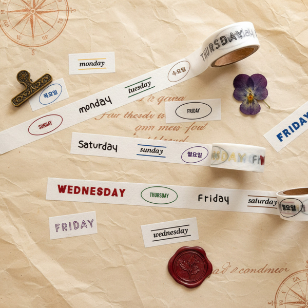 MIIYASHOP What Day Is It? Masking Tape - Office Supplies