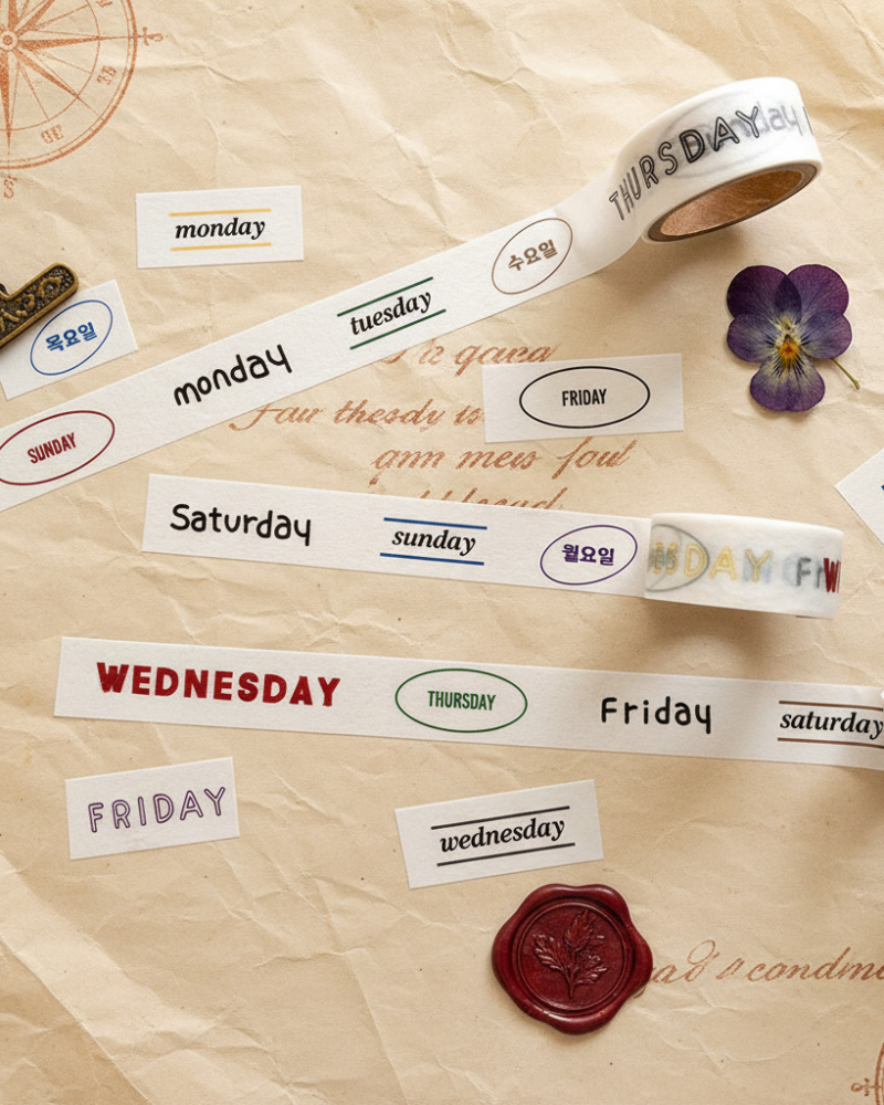 MIIYASHOP What Day Is It? Masking Tape - Office Supplies