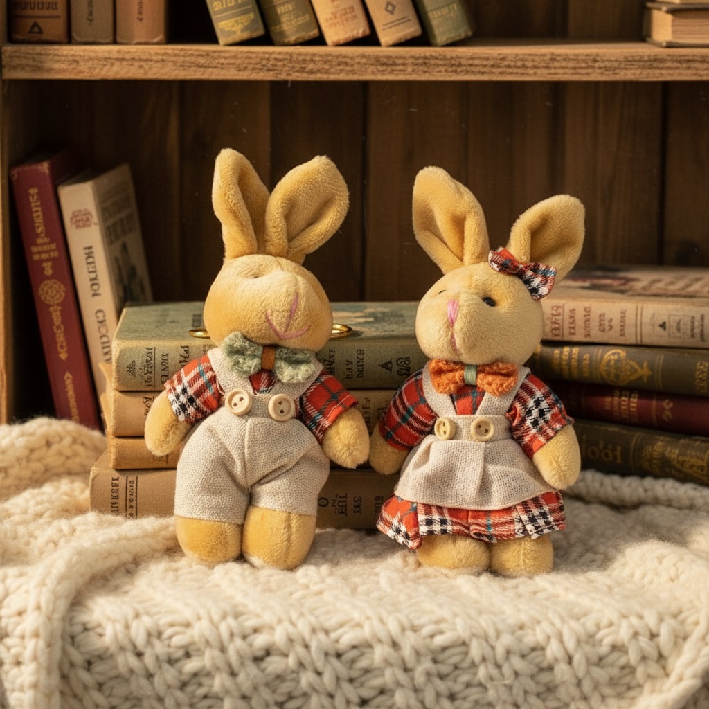 Handmade Chunky Teddy Bunny S Keyring - Dolls - View 1