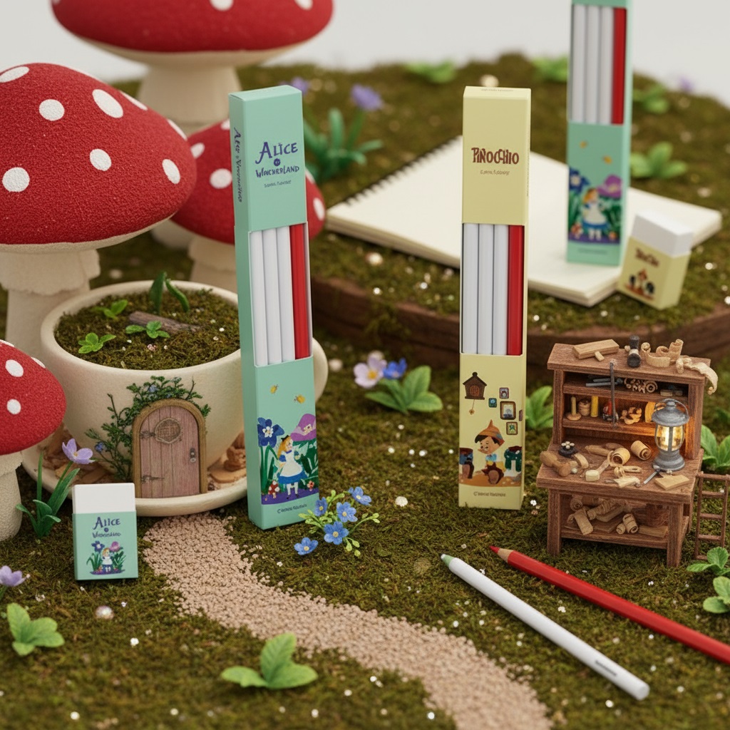 Pencil, Eraser & Colored Pencil Gift Box Set - Office Supplies