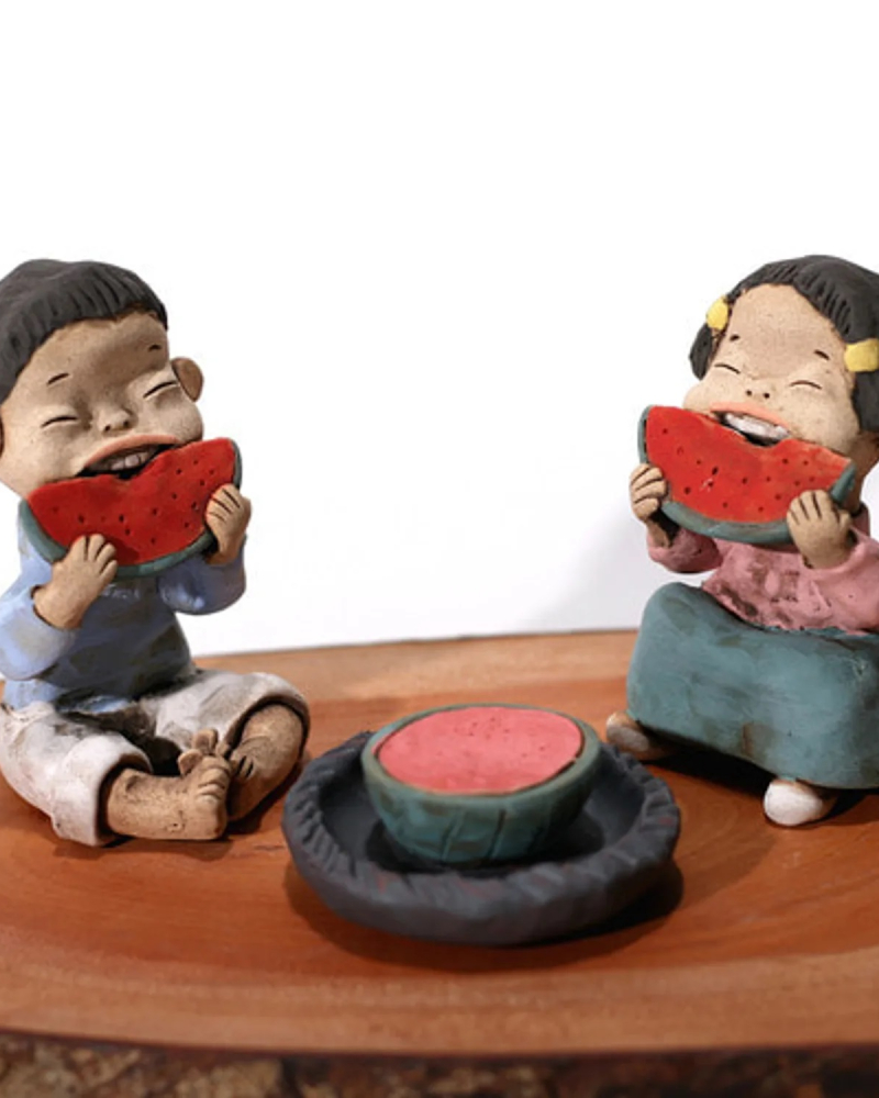 Alternative view of Korean Watermelon Figurine