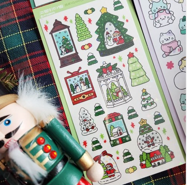 CATDABANG Christmas Music Box Seal Sticker 2sheets