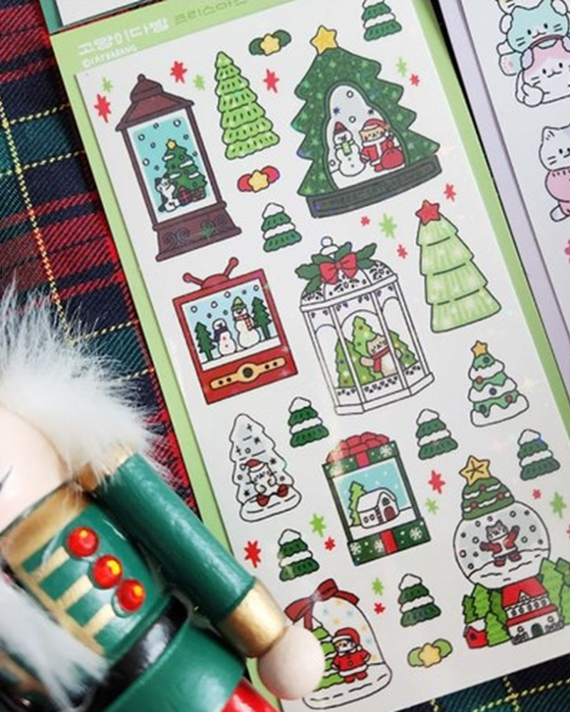 CATDABANG Christmas Music Box Seal Sticker 2sheets