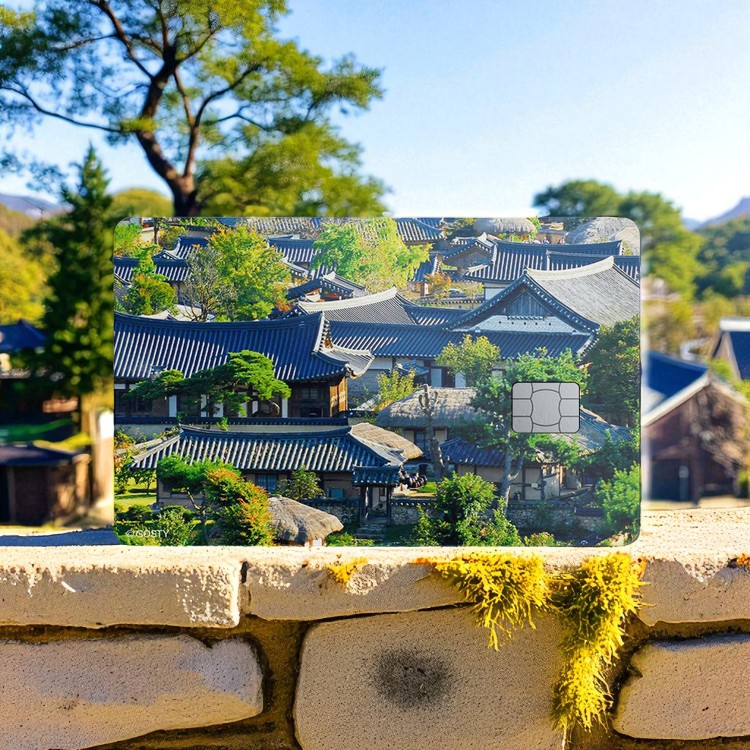 Korea Andong Hahoe Village Card Sticker Cover