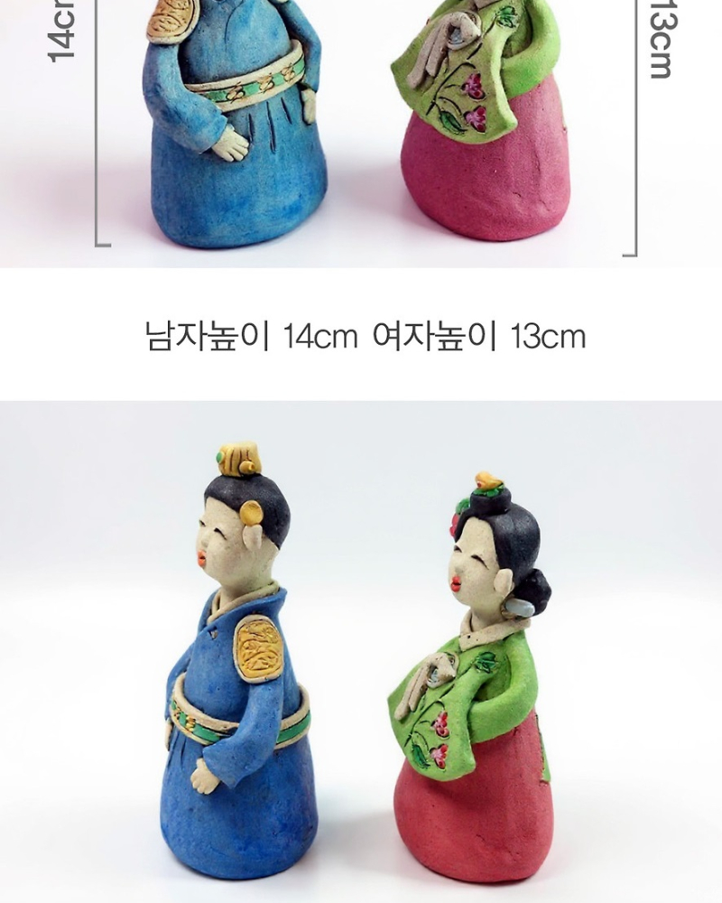 Alternative view of Korean Jang Hee-bin Hanbok Ceramic Figurine Set