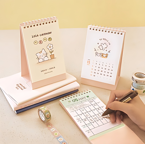 O-CHECK 2026 15-Month Mini Desk Calendar