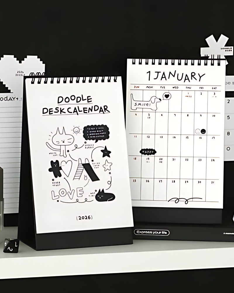 ICONIC 2026 Doodle Desk Calendar