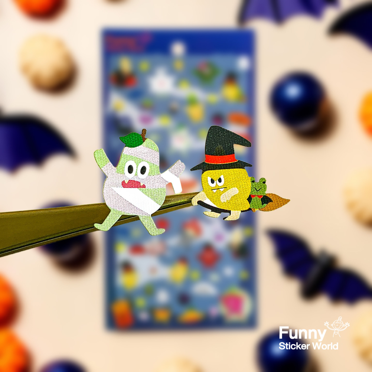 Alternative view of FUNNYSTICKER NC-201 Trick or Fruit – Vegetable Monster Halloween Sticker * 2 pcs