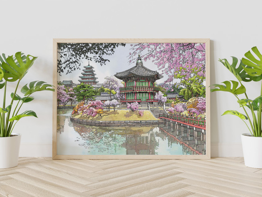 Alternative view of 50 Piece Jigsaw Puzzle – Hyangwonjeong Pavilion, Gyeongbokgung Palace